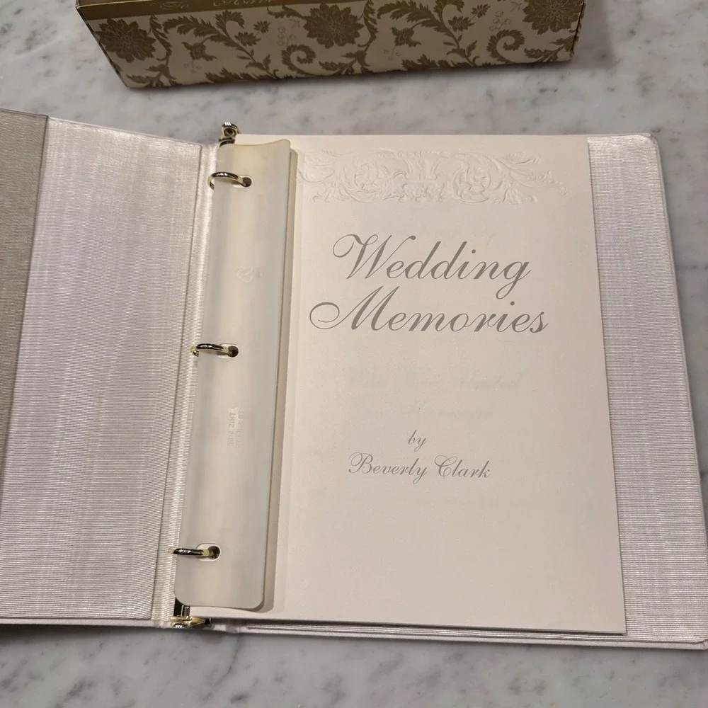 Beverly Clark Vintage 1996 Wedding Memories Photo Album Ivory Satin Floral Boxed